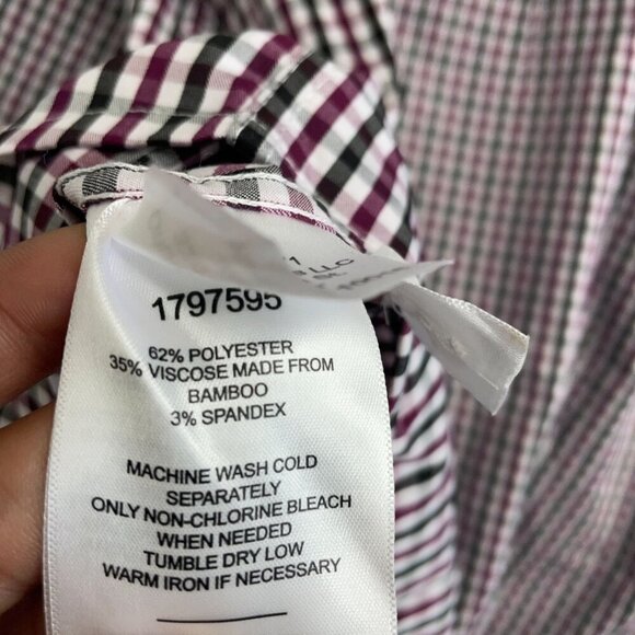 NEW Chaps Men's XL Button Down Dress Shirt Regular Fit Checkered - Picture 2 of 9